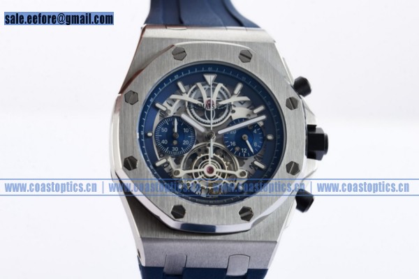 Replica Audemars Piguet Royal Oak Offshore Tourbillon Chronograph Watch Steel 26407TI.GG.A002CA.05